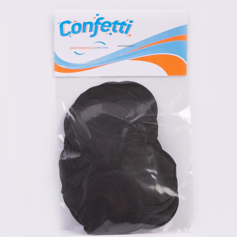 Confetti jumbo circular negro