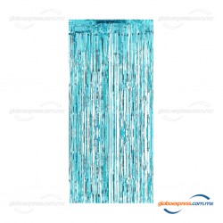 Cortina metálica azul bebe