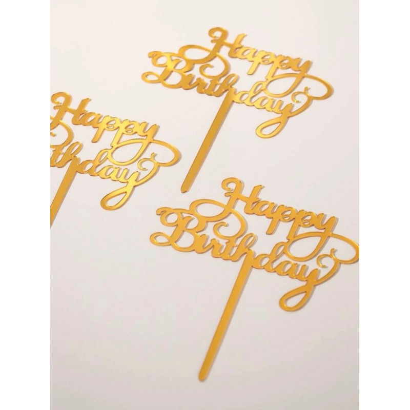 Decoración pastel paquete de 5 dorado