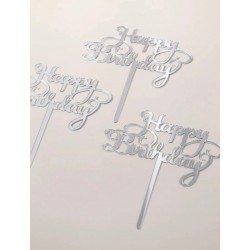 Decoración pastel paquete de 5 plata