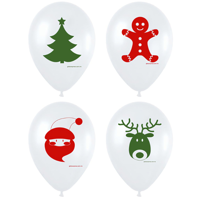 Globo 12'' Látex navidad surtido