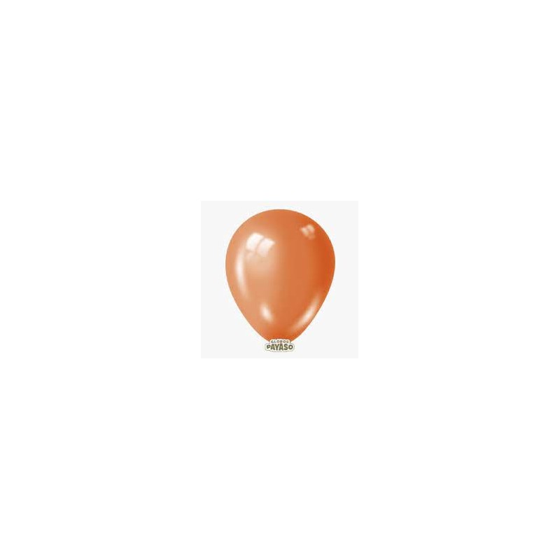 Globo de látex 9'' naranja metalico