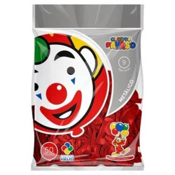 Globo de látex 9'' rojo metalico