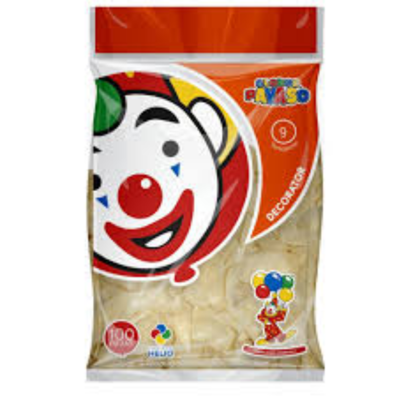 GLOBO DE LATEX 9" TRANSPARENTE