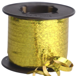 Hilo curly 100 metros dorado holografico