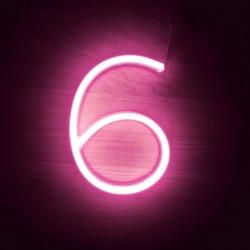 Lampara LED en forma de numero 6