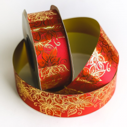 Listón #9 Navidad rojo