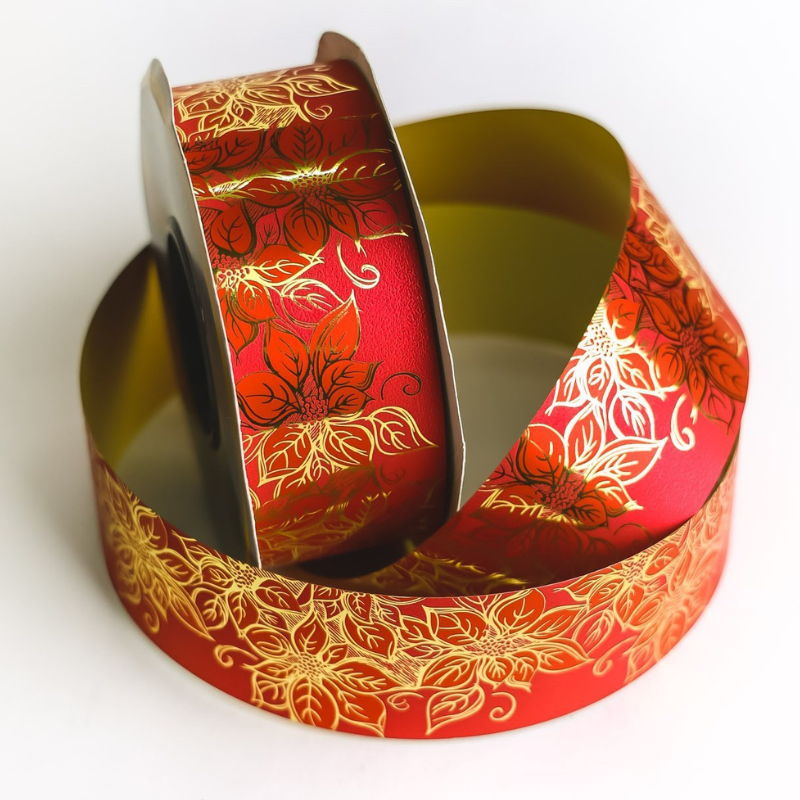 Listón #9 Navidad rojo