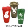 Paquete de 12 vasos para café con diseño navidad 2