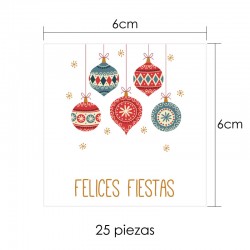 Tarjeta de navidad esferas de colores