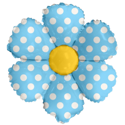 14S-0507 Flor azul bolitas