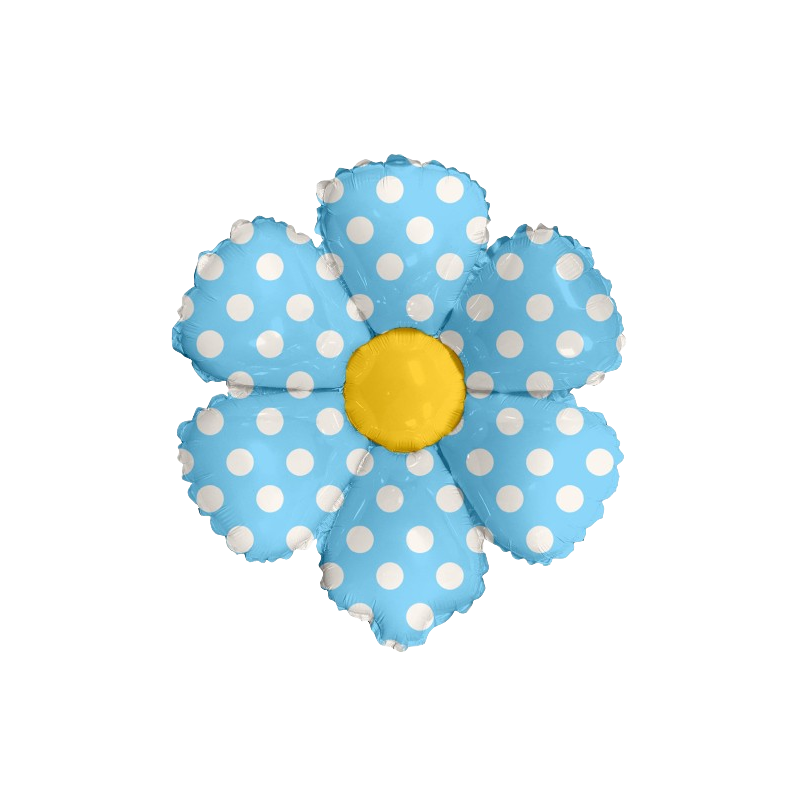 14S-0507 Flor azul bolitas