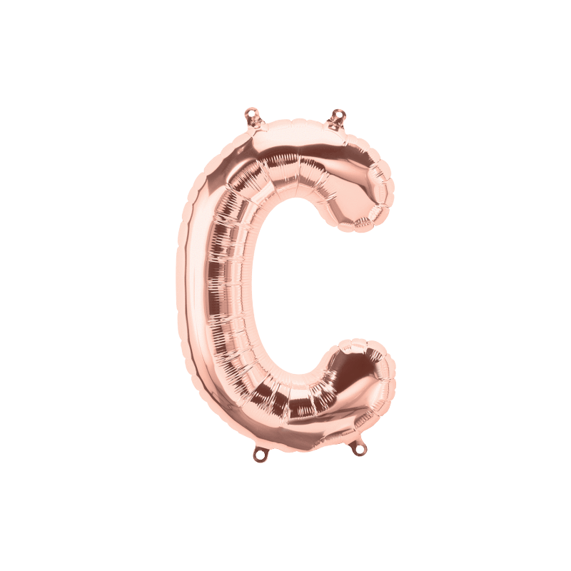14S-C1 Globo de letra C color rose gold
