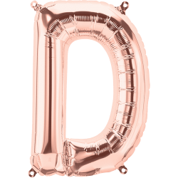 14S-D1 Globo de letra D color rose gold