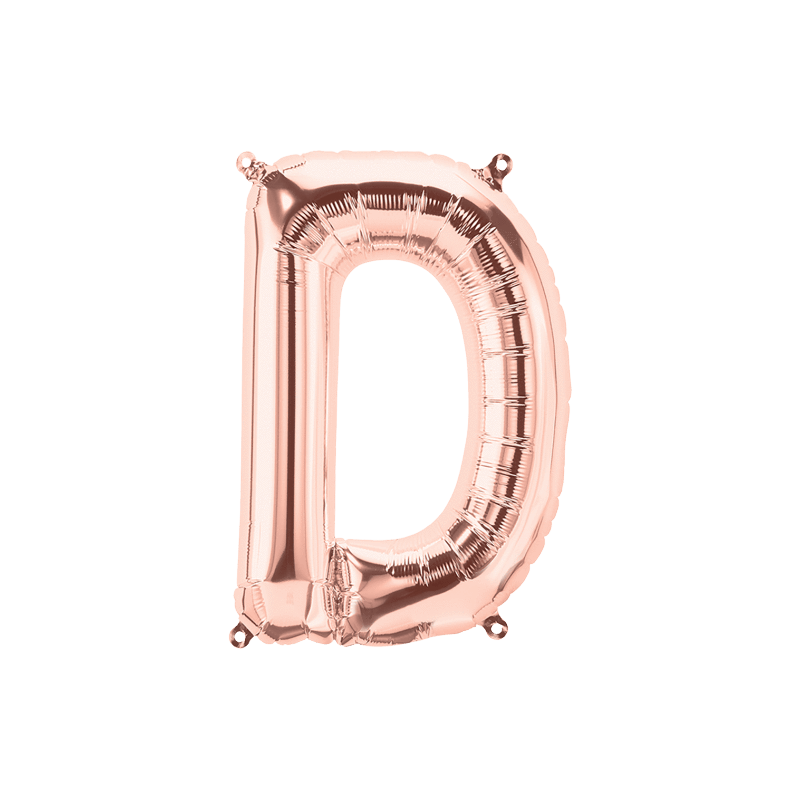 14S-D1 Globo de letra D color rose gold