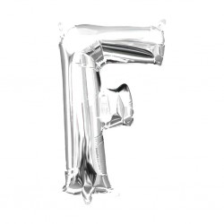 14S-F Globo de letra F color plata