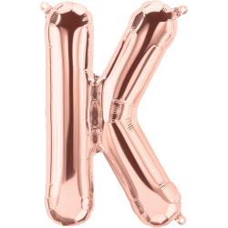 14S-K1 Globo de letra K color rose gold