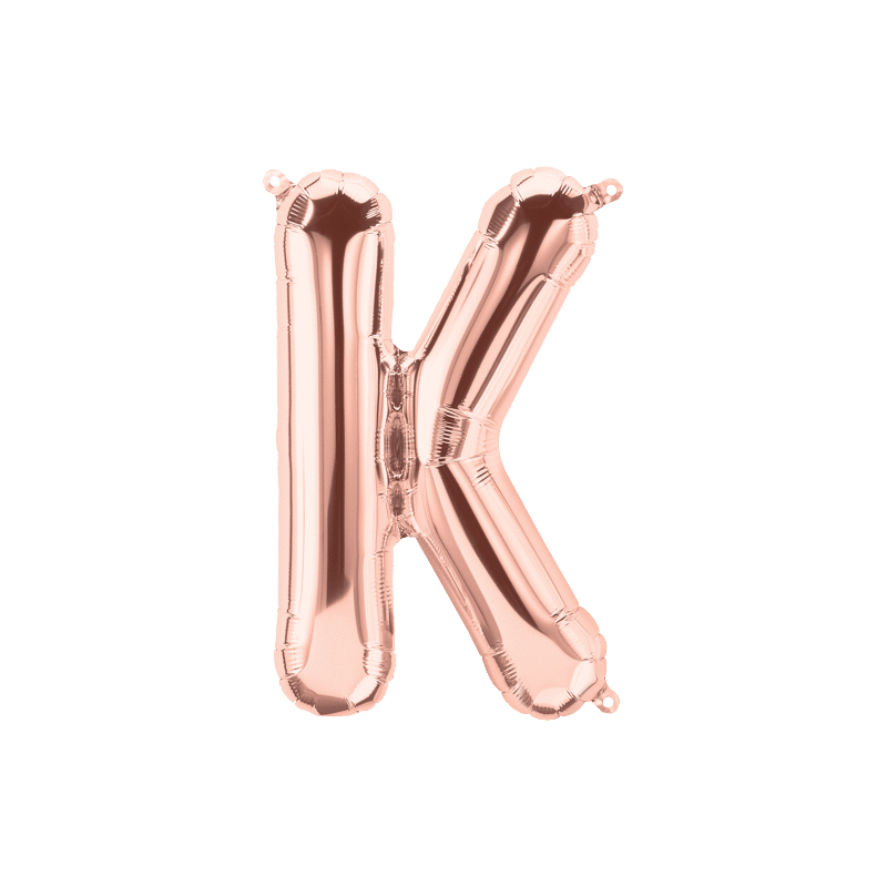 14S-K1 Globo de letra K color rose gold