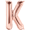 14S-K1 Globo de letra K color rose gold