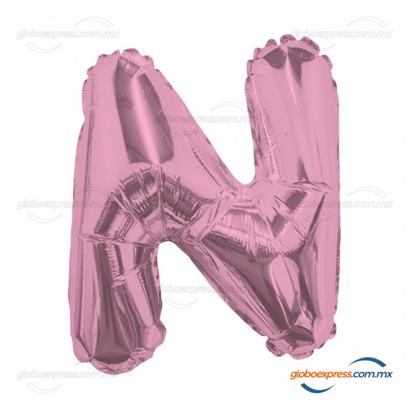 14S-N3 Globo de letra N color rosa