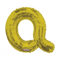 14S-Q4 Globo de letra Q color oro