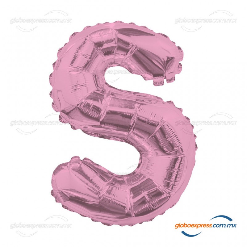 14S-S3 Globo de letra S color rosa