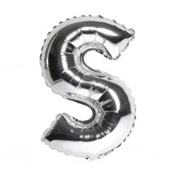 14S-S Globo de letra S color plata