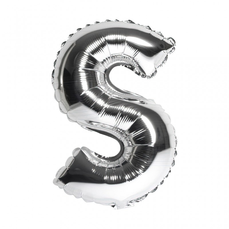14S-S Globo de letra S color plata