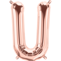 14S-U1 Globo de letra U color rose gold