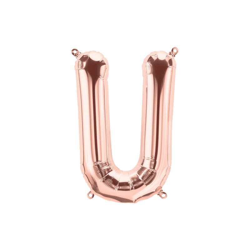 14S-U1 Globo de letra U color rose gold