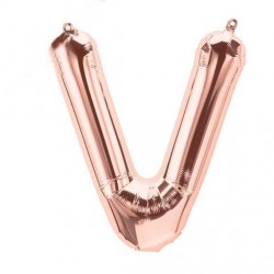 14S-V1 Globo de letra V color rose gold