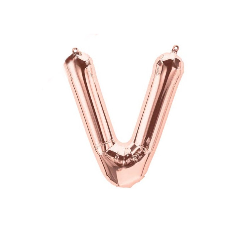 14S-V1 Globo de letra V color rose gold