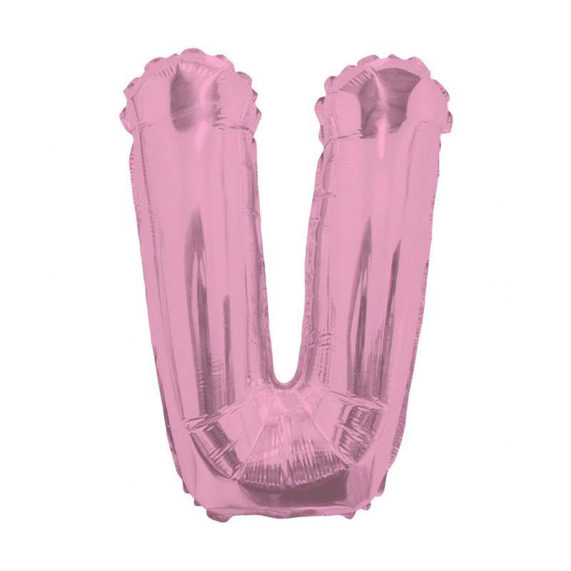 14S-V3 Globo de letra V color rosa