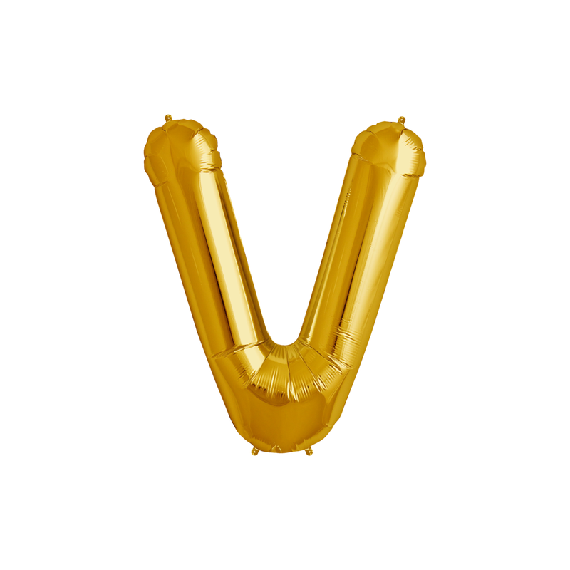14S-V4 Globo de letra V color oro
