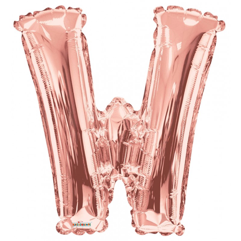 14S-W1 Globo de letra W color rose gold