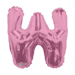 14S-W3 Globo de letra W color rosa