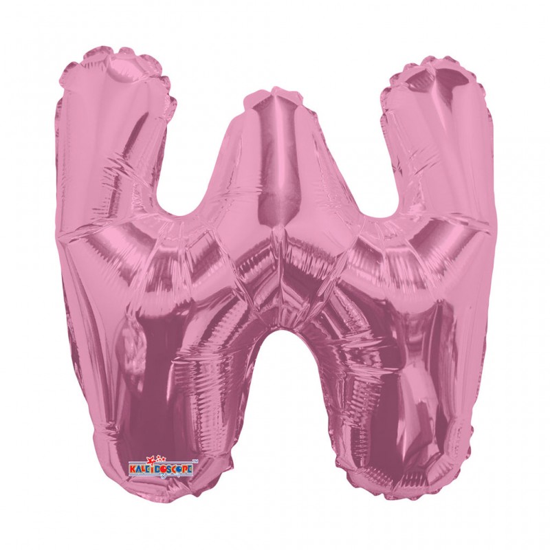 14S-W3 Globo de letra W color rosa