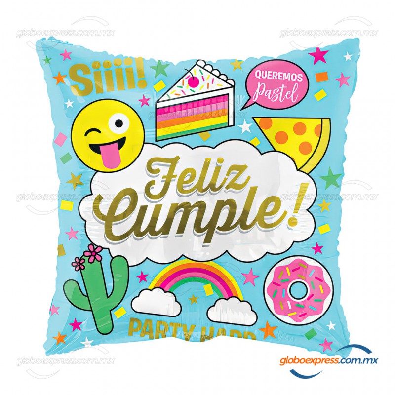 18D-0058 Globo metálico de cumpleaños