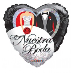 18D-9039 Globo metálico de boda