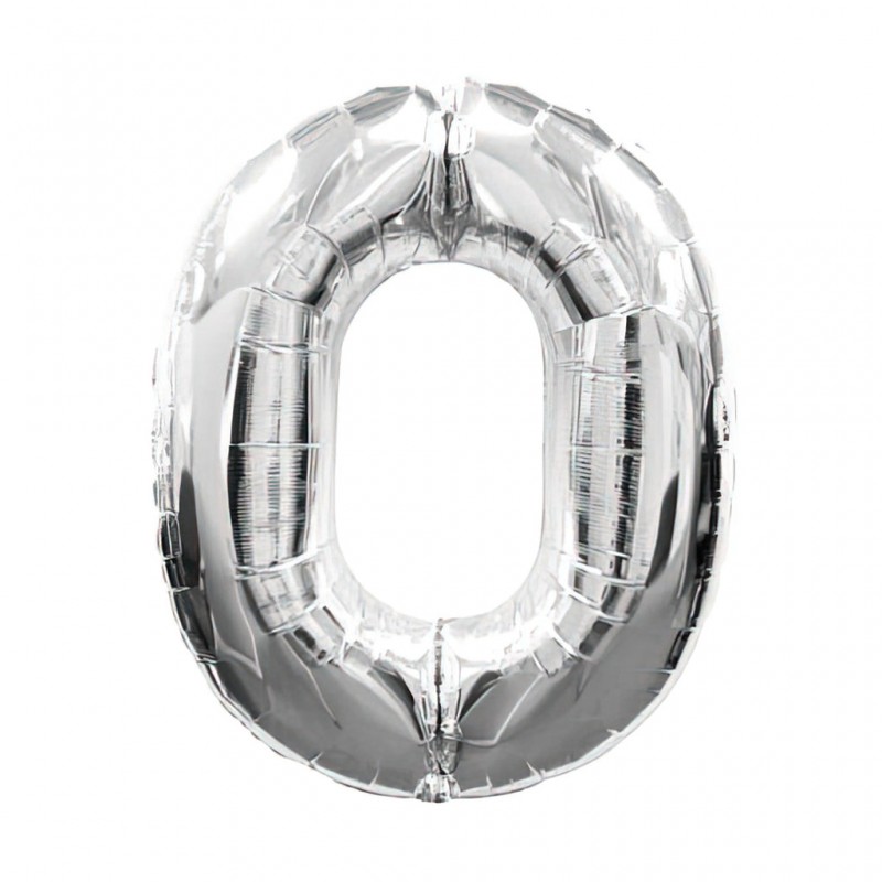 30D-0000 Globo de numero 0 color plata