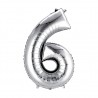 30D-0006 Globo de numero 6 color plata