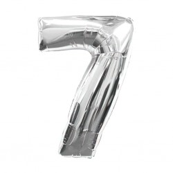 30D-0007 Globo de numero 7 color plata