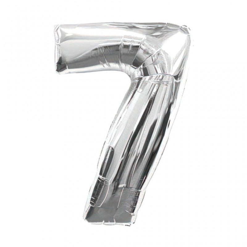 30D-0007 Globo de numero 7 color plata