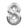 30D-0008 Globo de numero 8 color plata