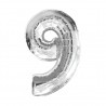 30D-0009 Globo de numero 9 color plata