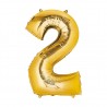 30D-0012 Globo de numero 2 color dorado