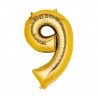 30D-0019 Globo de numero 9 color dorado