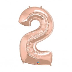 30D-0022 Globo de numero 2 color Rose Gold