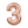 30D-0023 Globo de numero 3 color Rose Gold