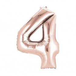 30D-0024 Globo de numero 4 color Rose Gold